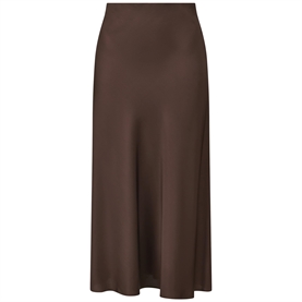Allude Silk Satin Nederdel, Dark Brown